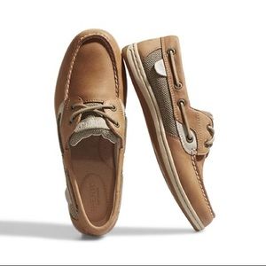 Sperry Top Sider leather upper tan boating shoes